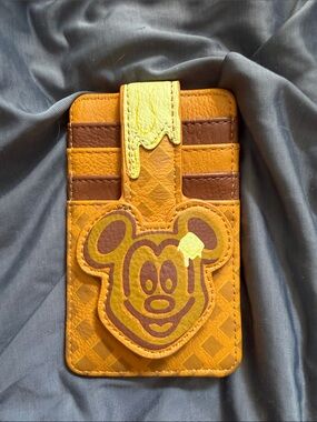 Yellow Disney Micky Mouse Waffle Card Holder Phone Wallet